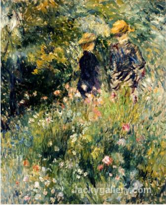 Conversation Dans Une Roseraie by Pierre Auguste Renoir paintings reproduction